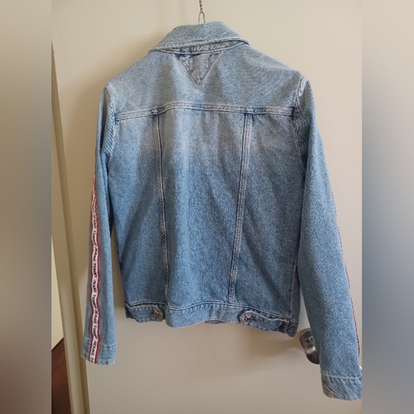 VTG TOMMY HILFIGER Trucker Sydney Tape Light Jacket Women's Sz M Capsule Spring - Picture 3 of 12